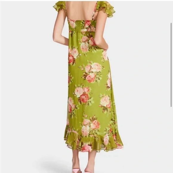 Floral Green Midi Dress - Picture 2 of 10